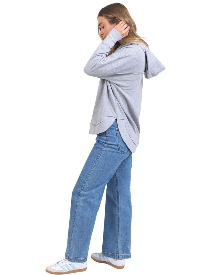 Metallic Simplified Hoodie in Grey Marle image 6