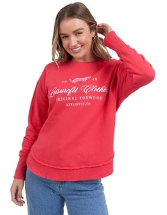 Pursuit Crew Sweatshirt in Red