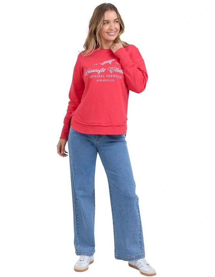 Pursuit Crew Sweatshirt in Red image 3