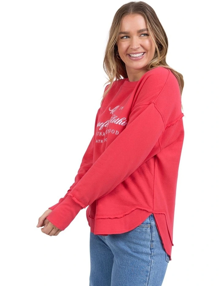 Pursuit Crew Sweatshirt in Red image 4