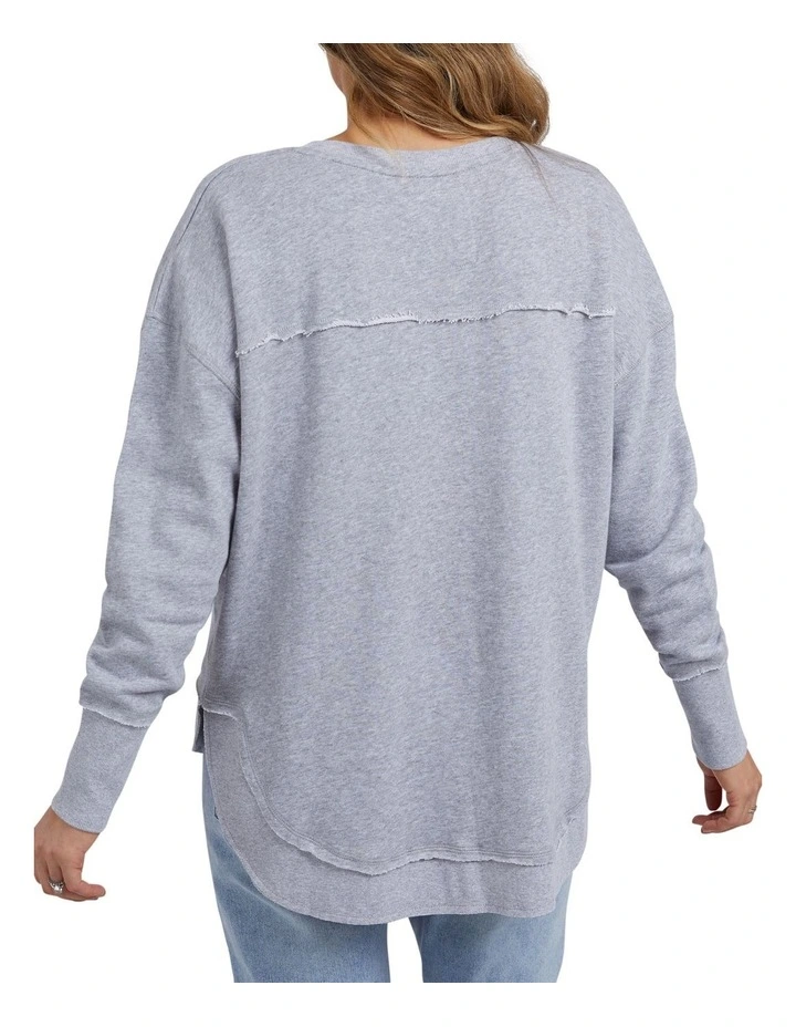 Simplified Crew Sweatshirt in Grey Marle image 2