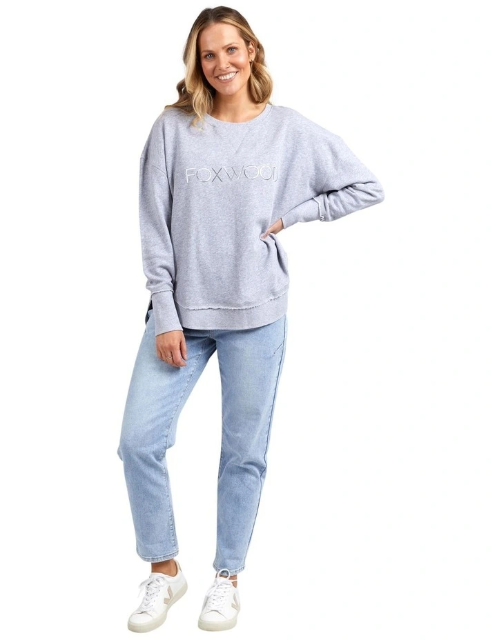 Simplified Crew Sweatshirt in Grey Marle image 3