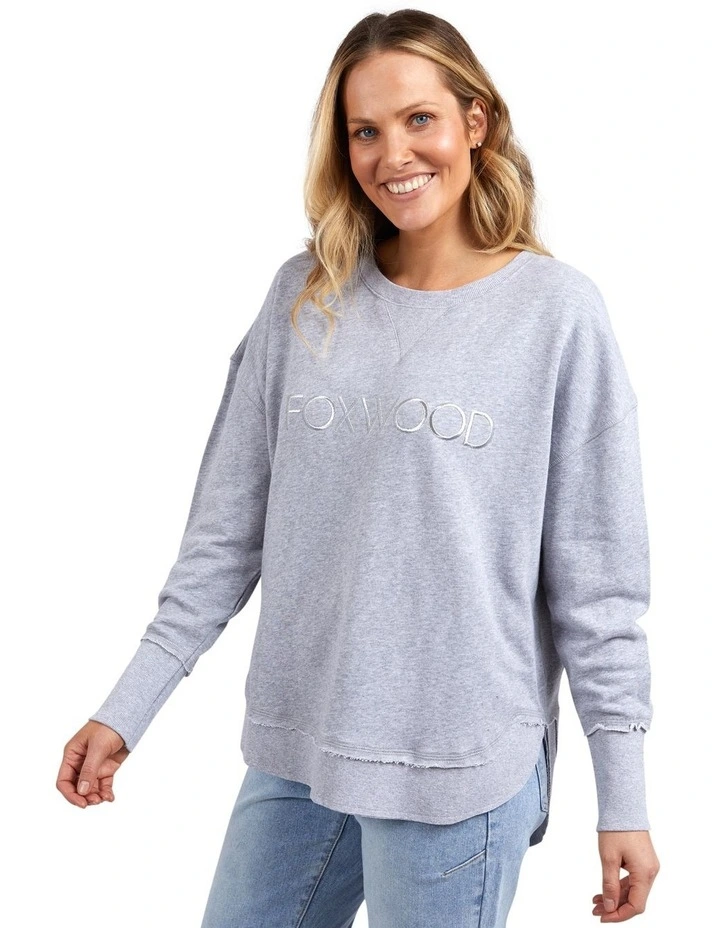 Simplified Crew Sweatshirt in Grey Marle image 4