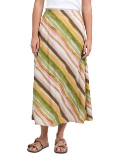 Horizon Print Slip Skirt in Multi