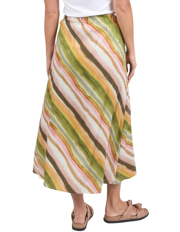 Horizon Print Slip Skirt in Multi image 2
