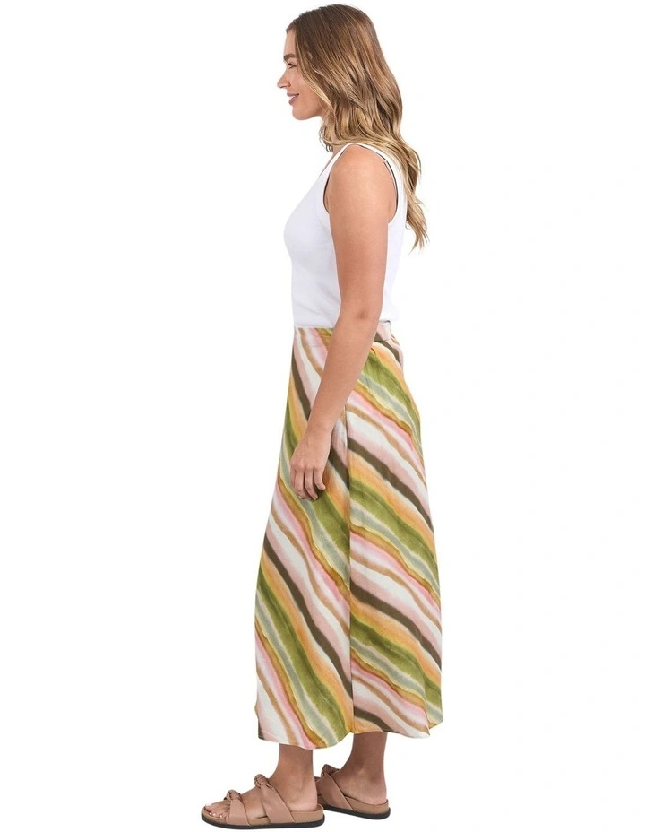 Horizon Print Slip Skirt in Multi image 6