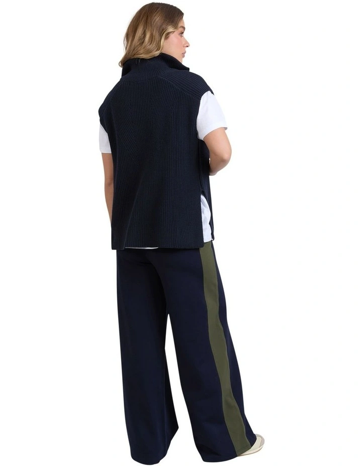 Zip Knit Vest in Navy image 2