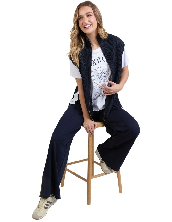 Zip Knit Vest in Navy image 3