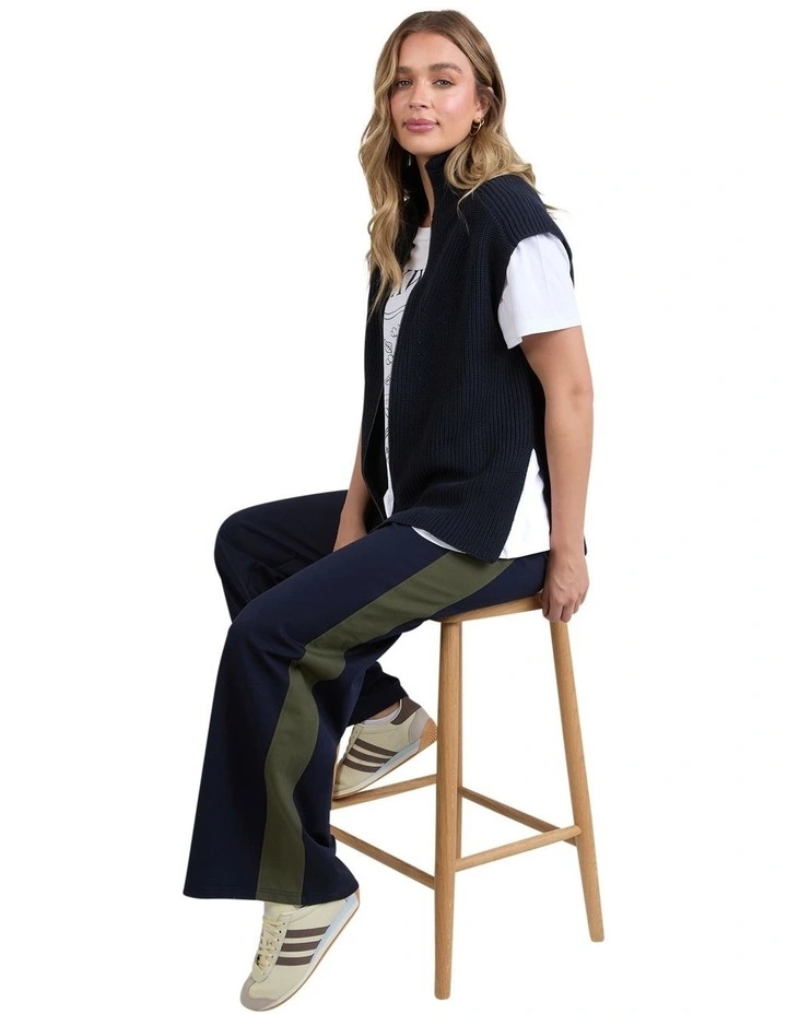 Zip Knit Vest in Navy image 6