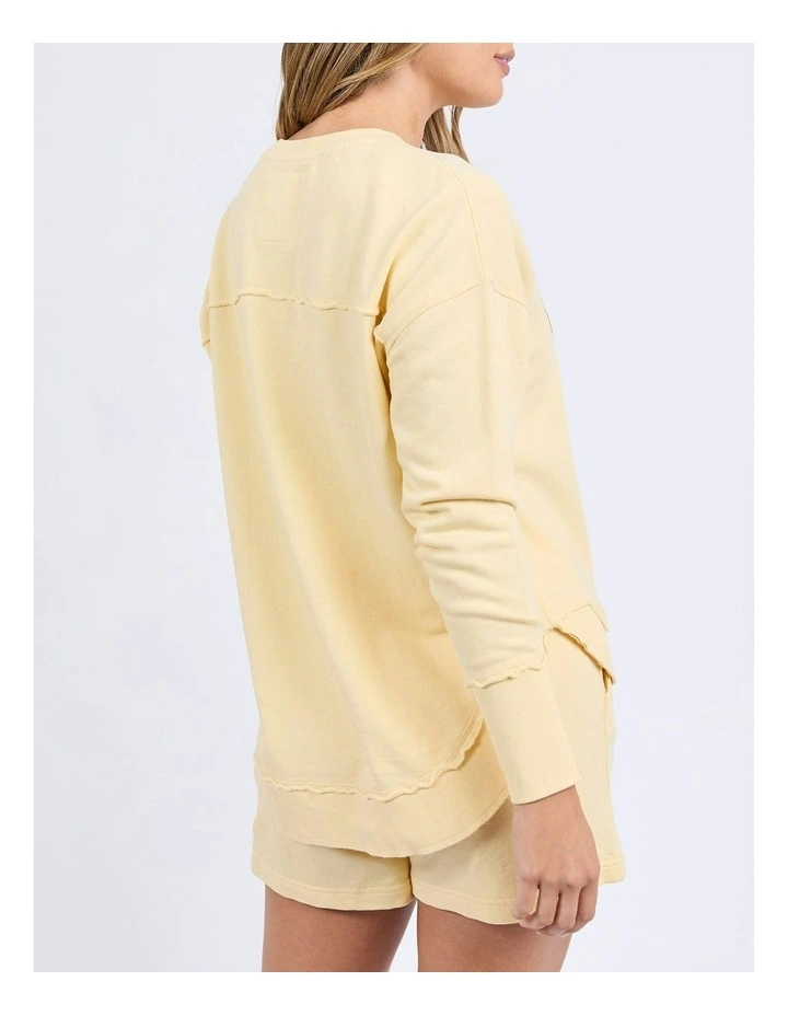 Simplified Crew Jumper in Lemon image 2