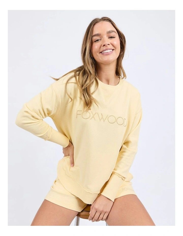 Simplified Crew Jumper in Lemon image 3