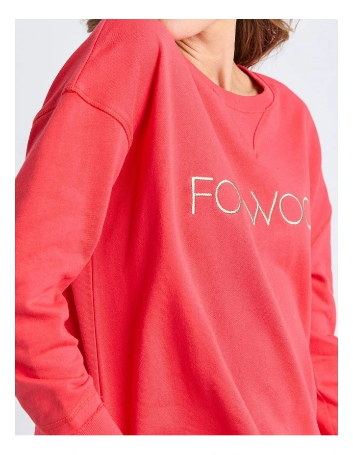 Simplified Metallic Crew Jumper in Red image 5