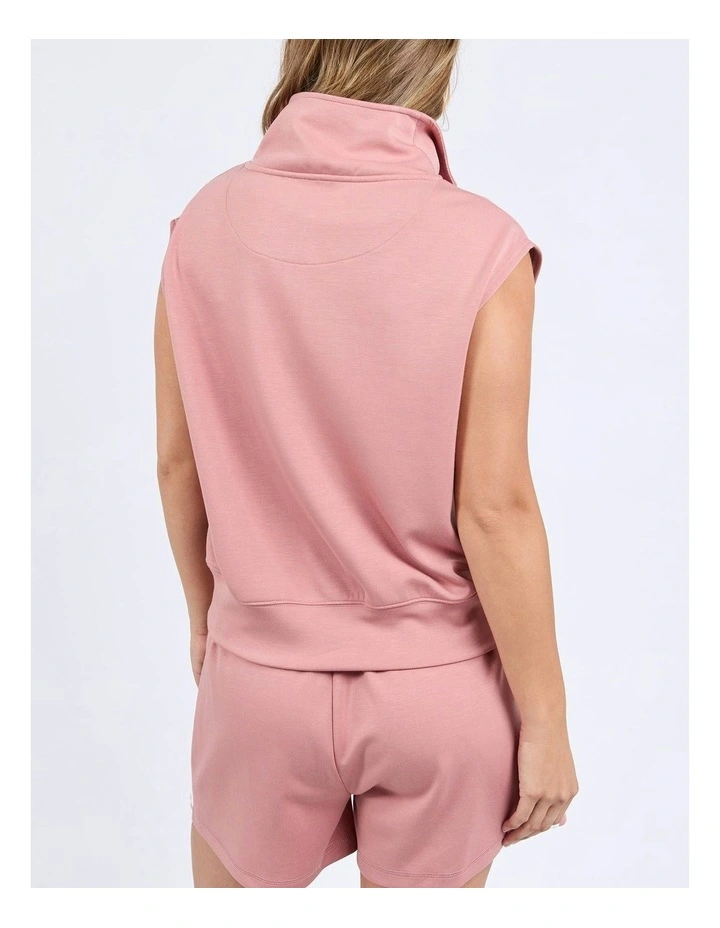 Layla Zip Vest in Dusty Rose image 2