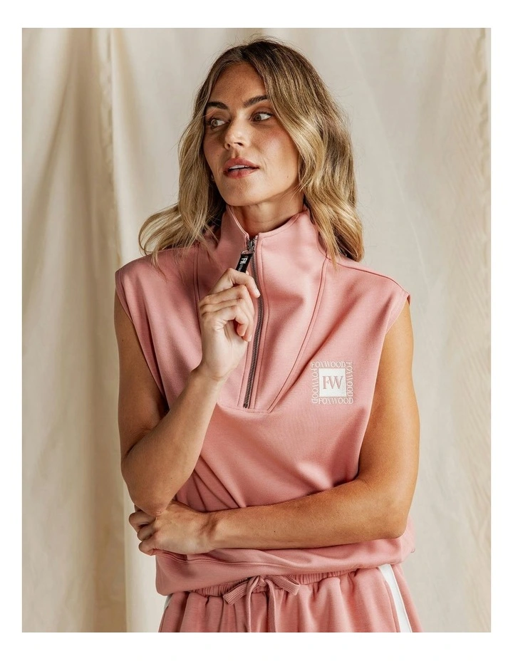Layla Zip Vest in Dusty Rose image 4