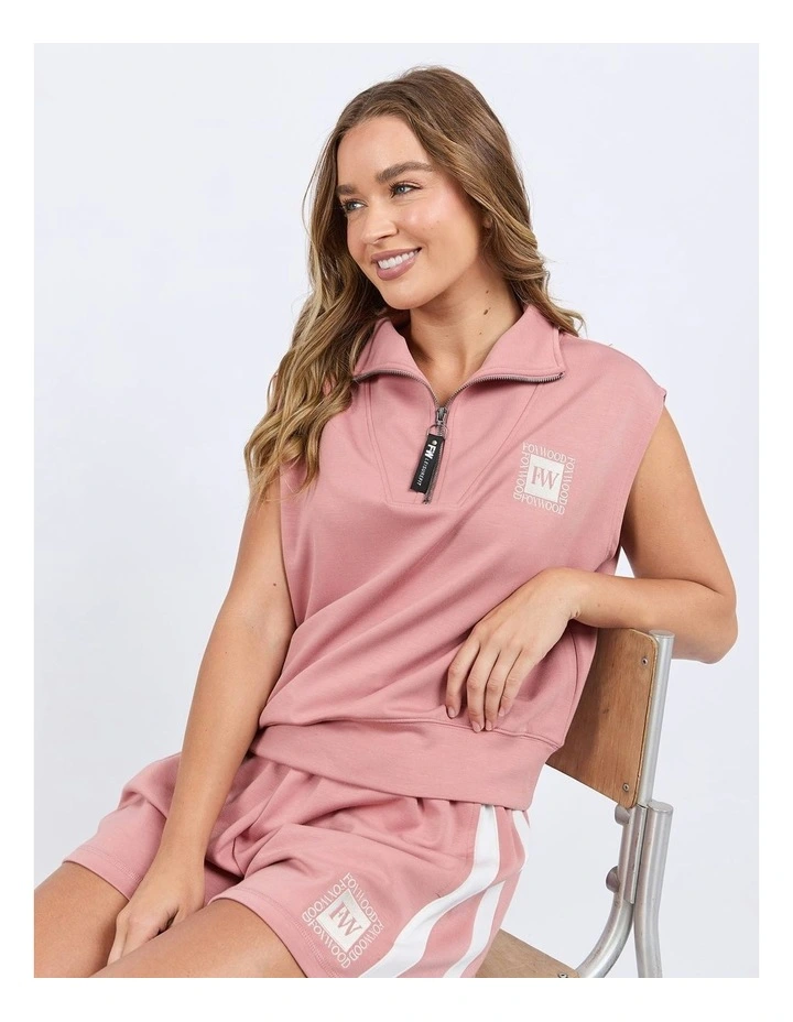 Layla Zip Vest in Dusty Rose image 5