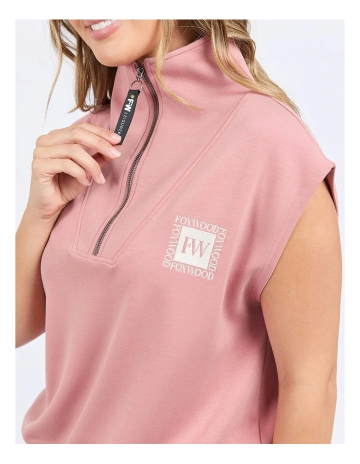 Layla Zip Vest in Dusty Rose image 6