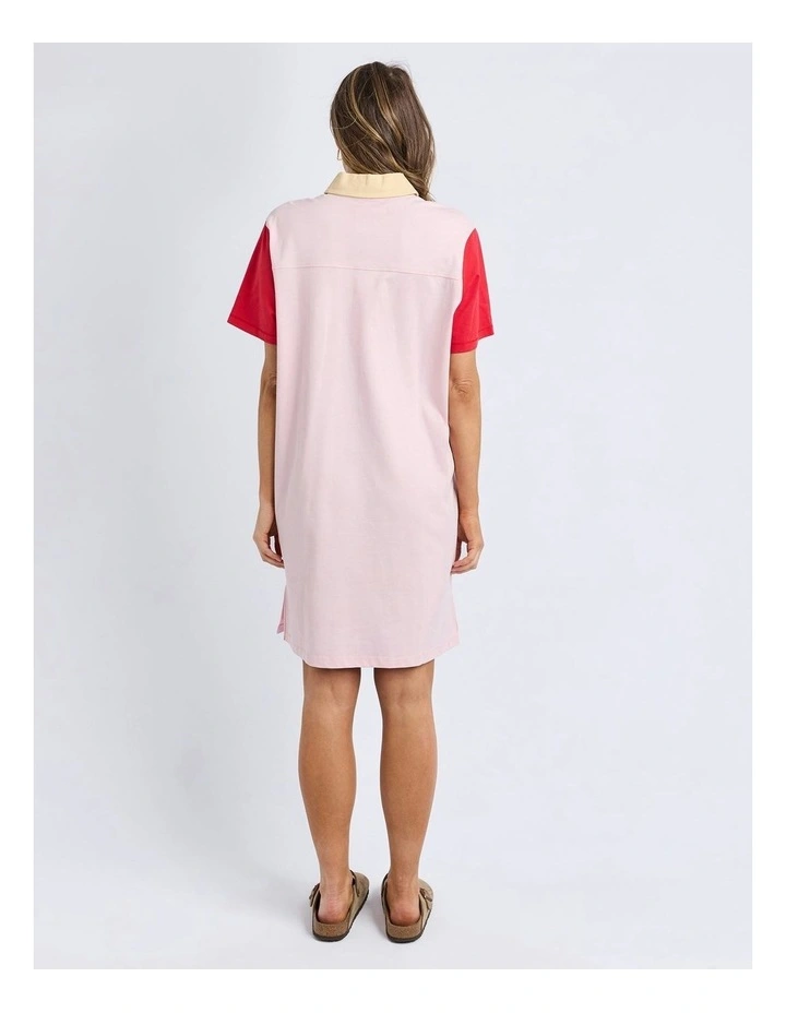 Mixed Rugby Dress in Pale Pink image 4