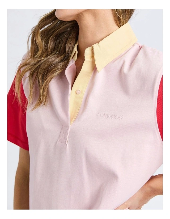 Mixed Rugby Dress in Pale Pink image 5