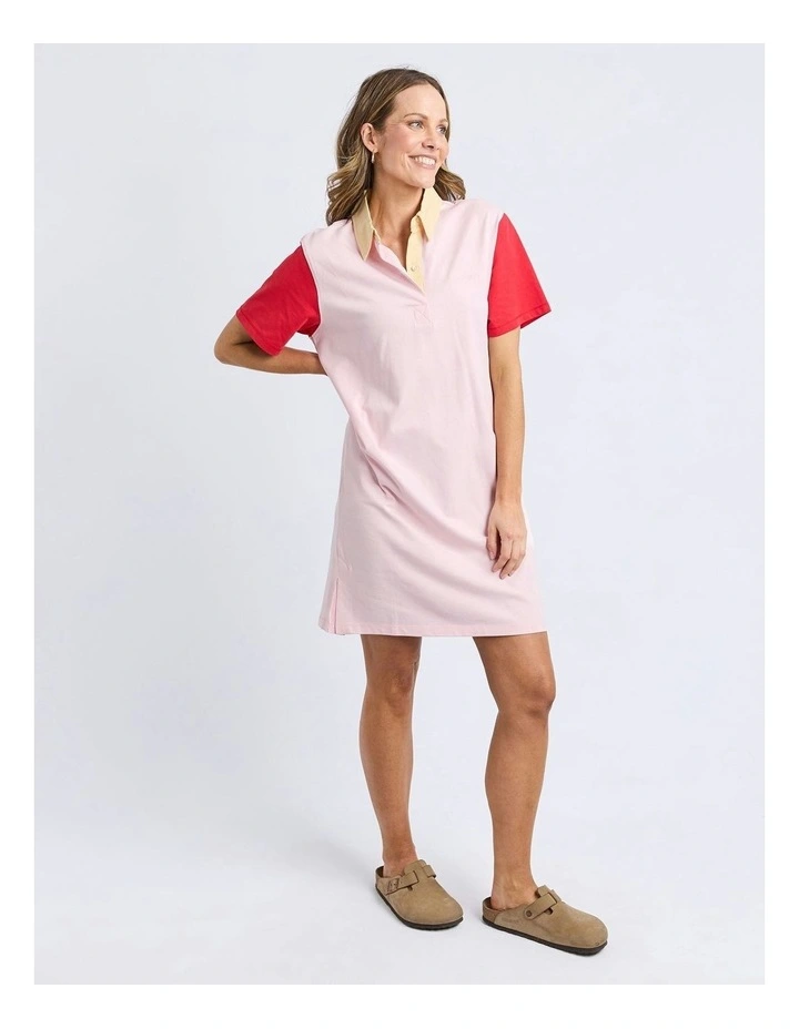 Mixed Rugby Dress in Pale Pink image 6