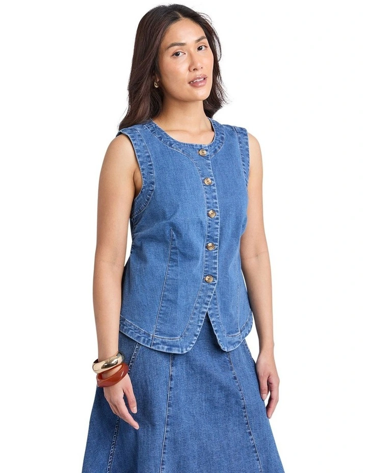 Abbott Vest in Mid Blue image 4