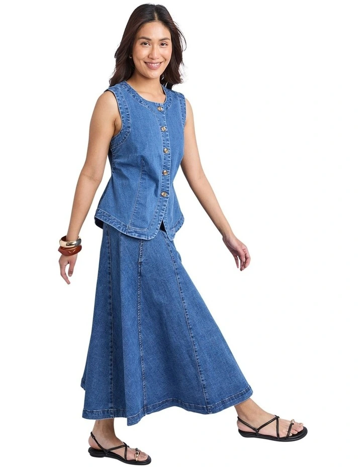 Abbott Vest in Mid Blue image 6