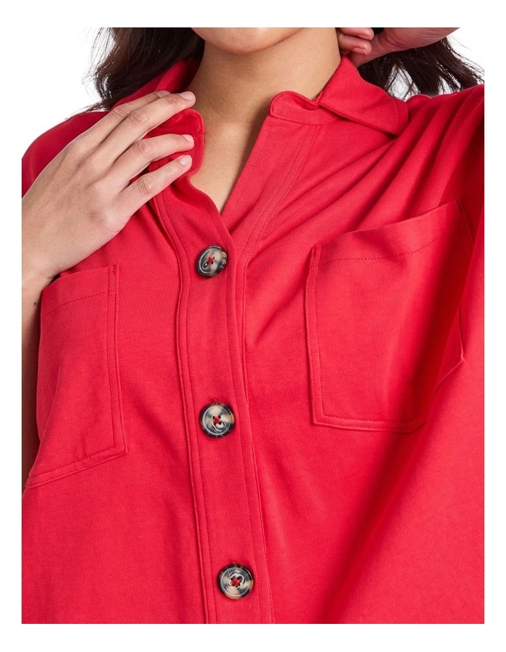 Pop-Over Shirt in Red image 5