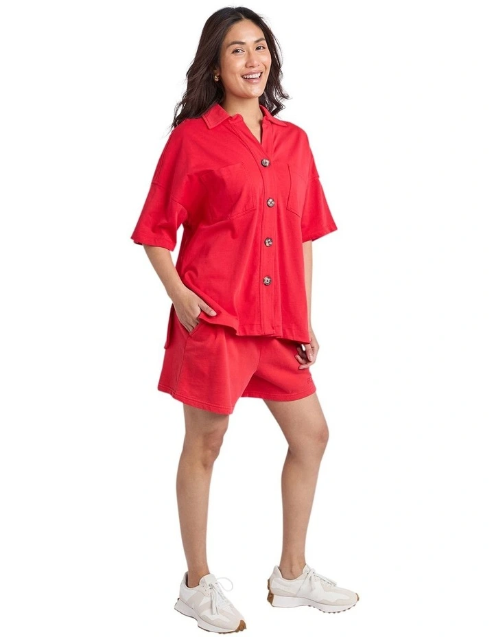 Pop-Over Shirt in Red image 6