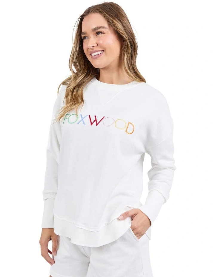 Simplified Confetti Crew Neck T- shirt in Vintage White image 1