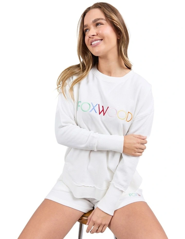 Simplified Confetti Crew Neck T- shirt in Vintage White image 4