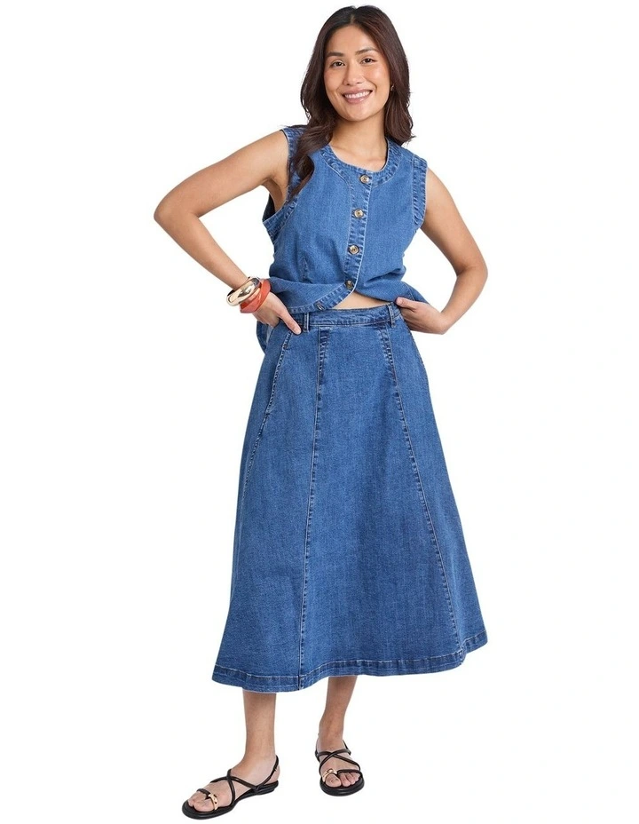 Abbott Skirt in Mid Blue image 3