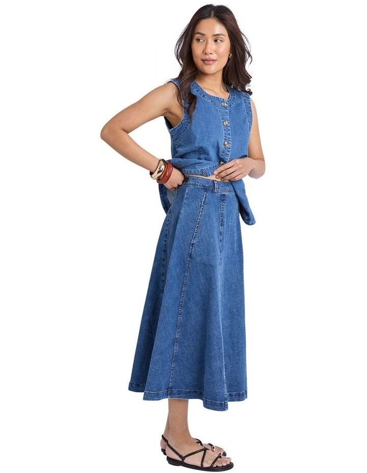 Abbott Skirt in Mid Blue image 6