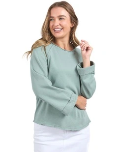 Spencer Crew Jumper in Iceberg Green