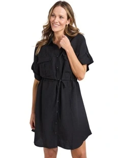 Willow Shirt Dress in Black