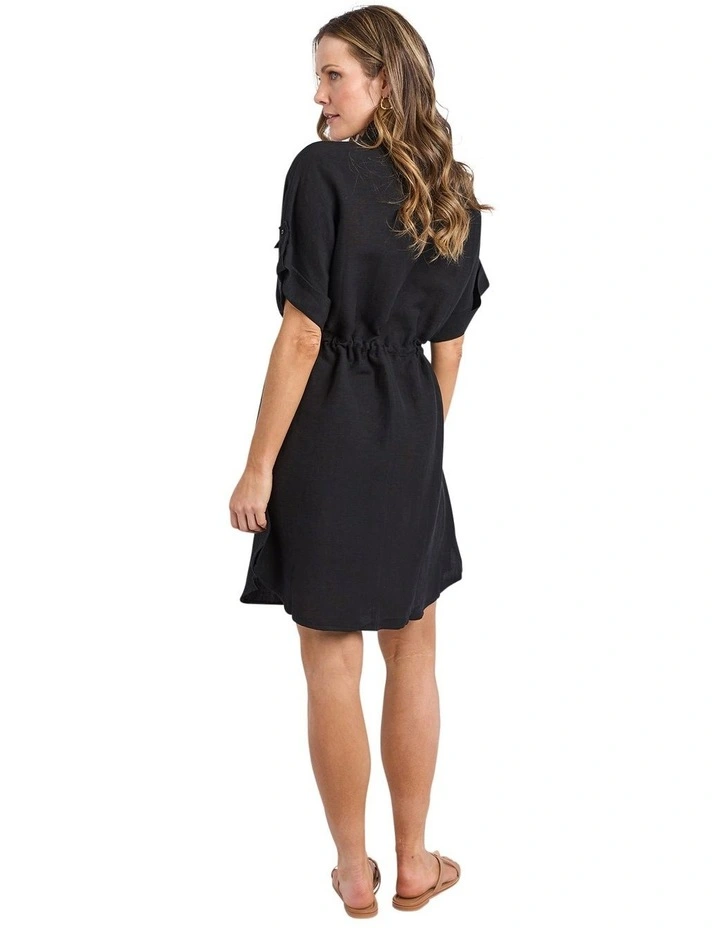Willow Shirt Dress in Black image 2