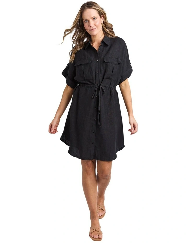 Willow Shirt Dress in Black image 3