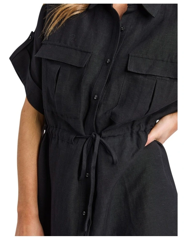 Willow Shirt Dress in Black image 5