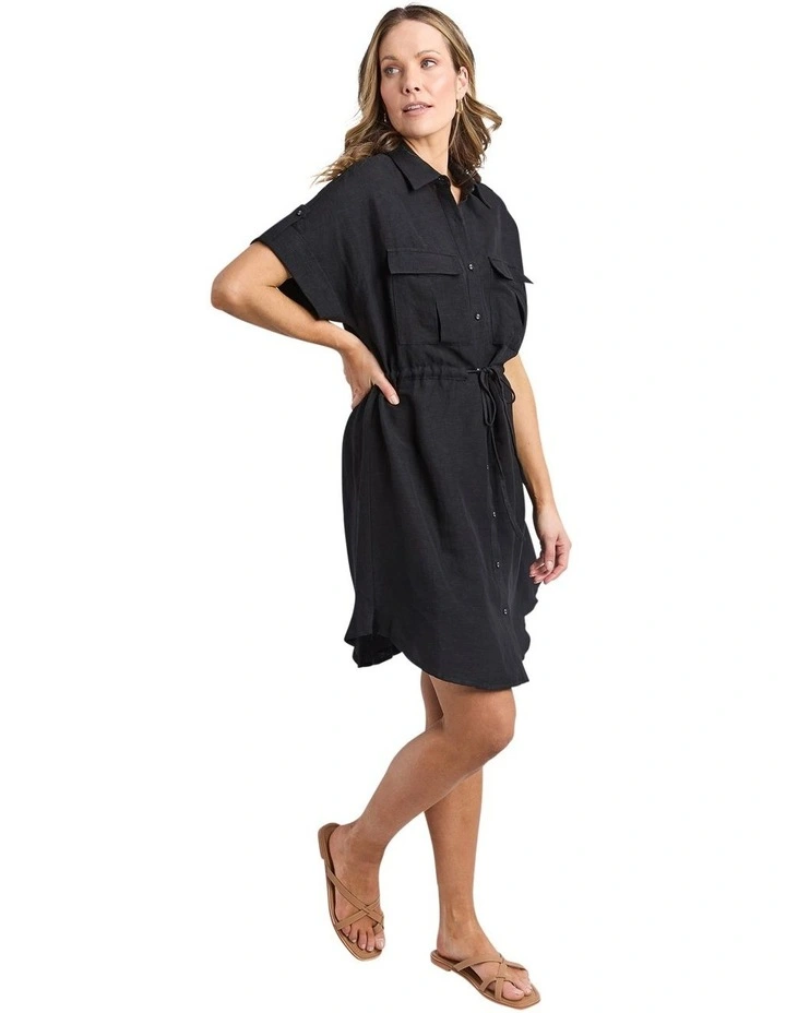 Willow Shirt Dress in Black image 6