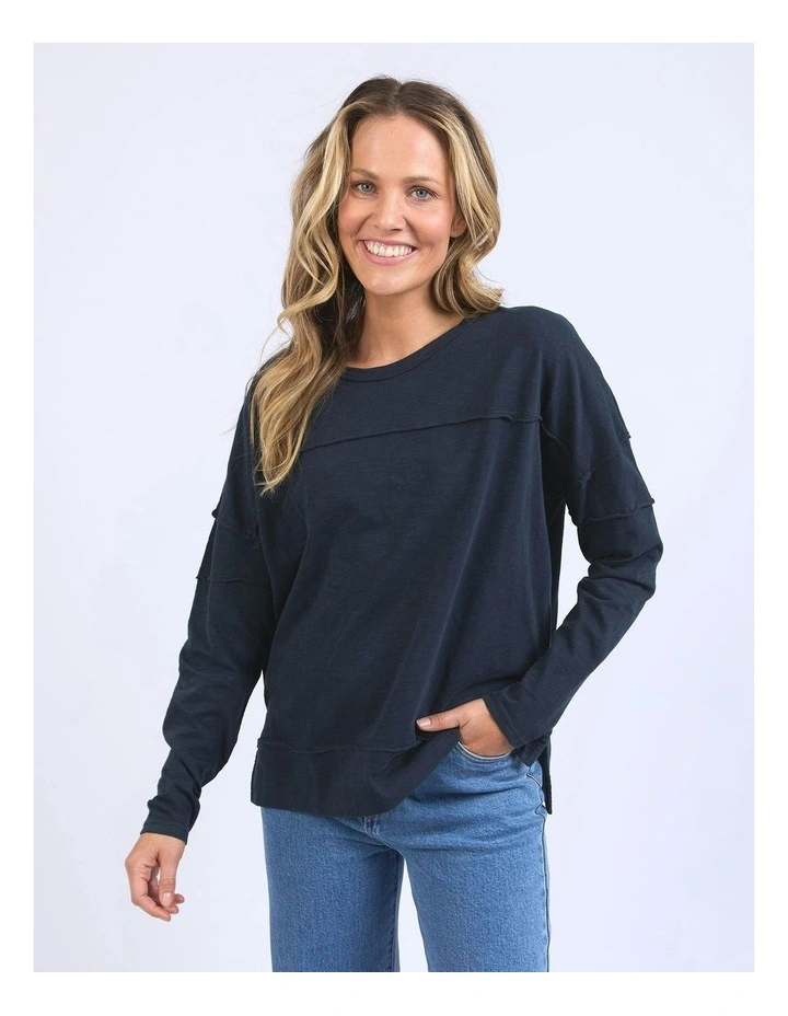 Jayne Throw On Top in Navy image 7