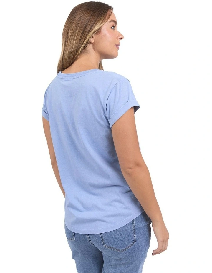 Signature Tee in Light Blue image 2