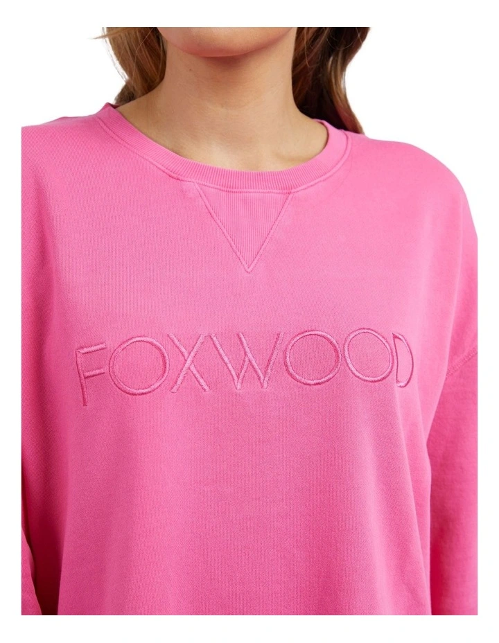 Simplified Crew Jumper in Bright Pink image 5