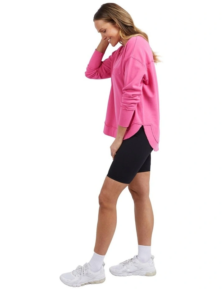 Simplified Crew Jumper in Bright Pink image 6