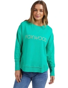 Simplified Metallic Crew Jumper in Bright Green