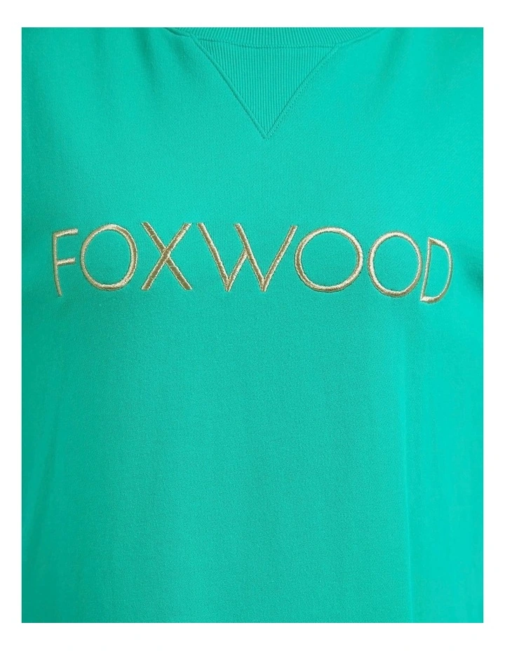 Simplified Metallic Crew Jumper in Bright Green image 5