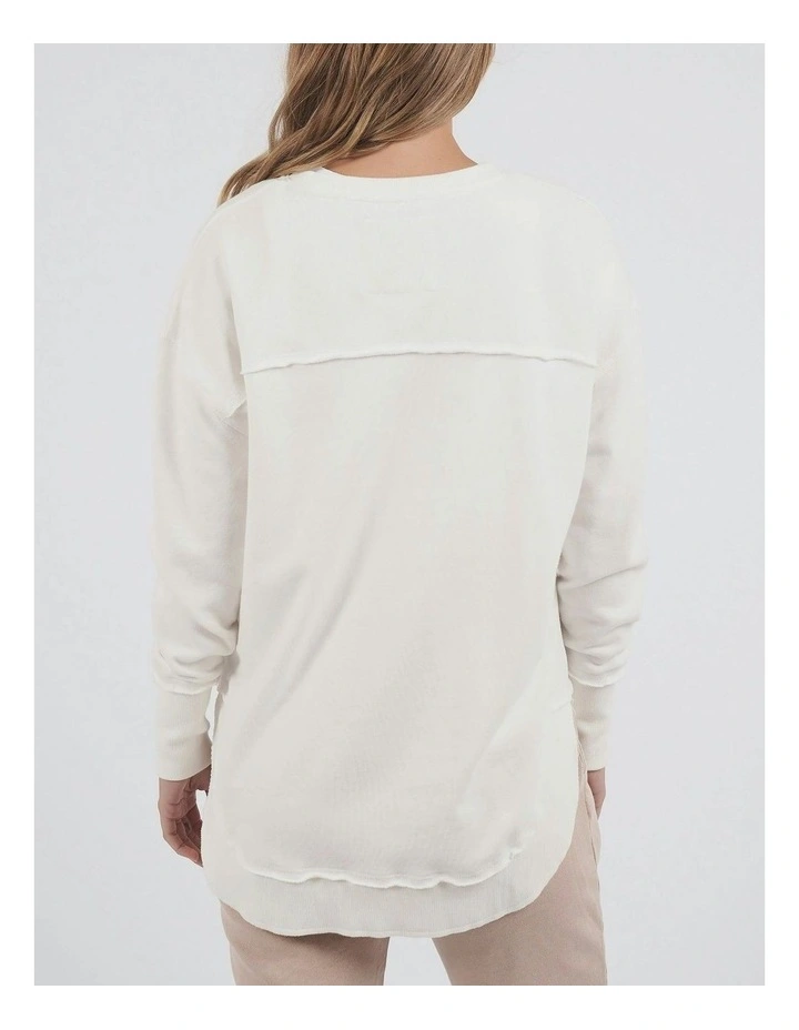 Simplified Tonal Crew Jumper in Vintage White image 2