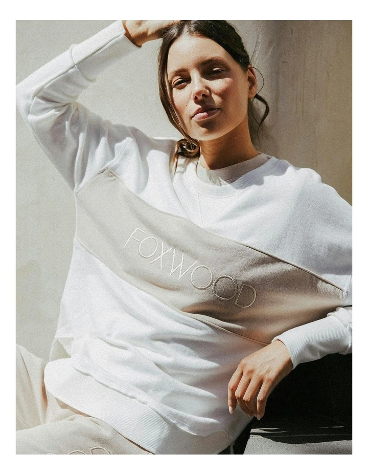 Simplified Tonal Crew Jumper in Vintage White image 4
