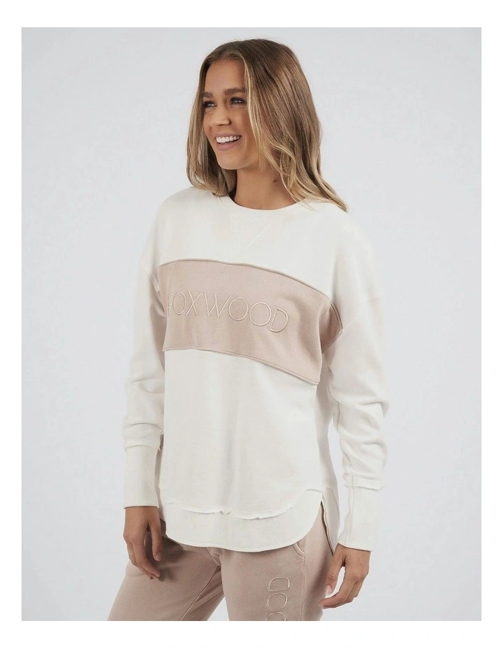 Simplified Tonal Crew Jumper in Vintage White image 5