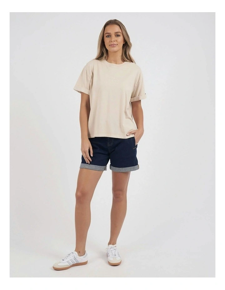 Huntleigh Oversized Tee in Oat image 3