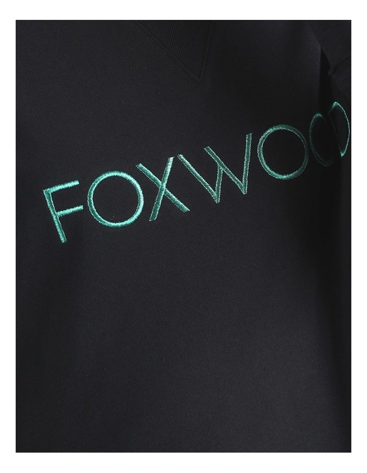 Simplified Metallic Crew Neck Jumper in Black image 5