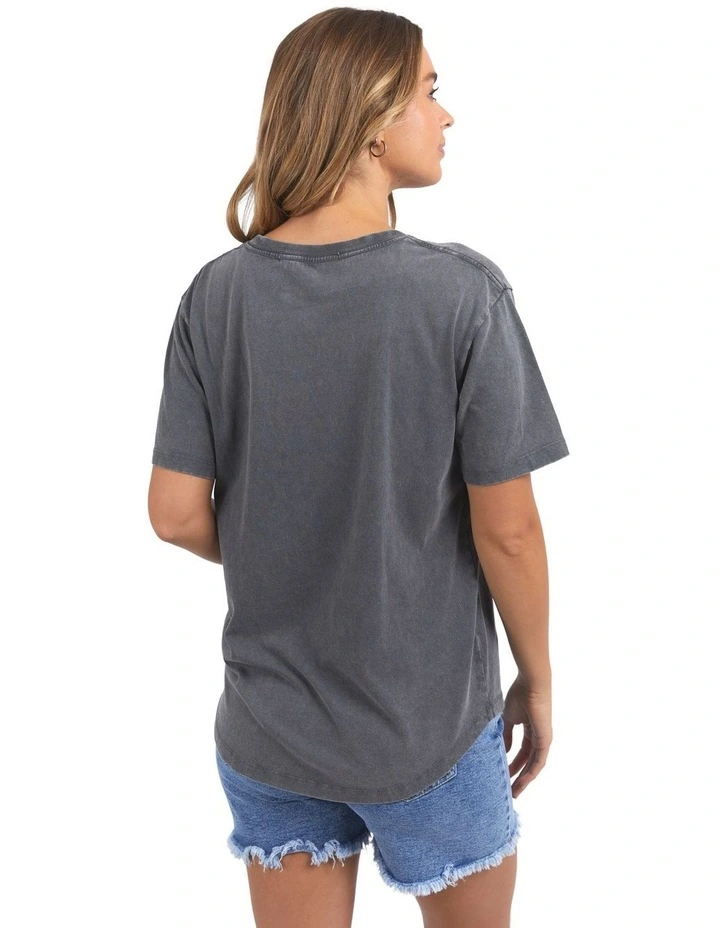 In Bloom Tee in Washed Black image 2