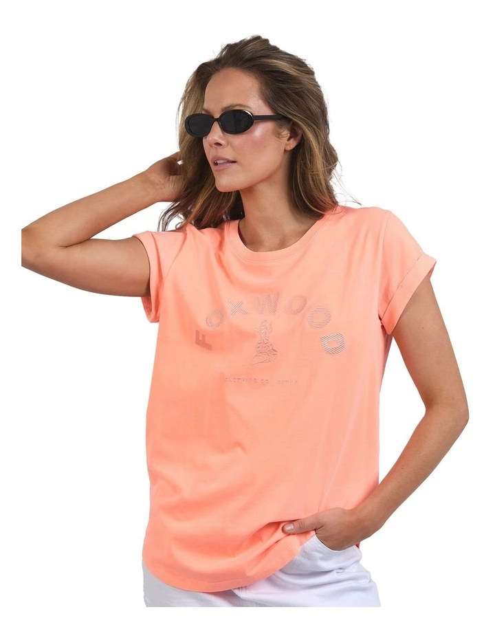 Effortless Tee in Neon Peach image 1